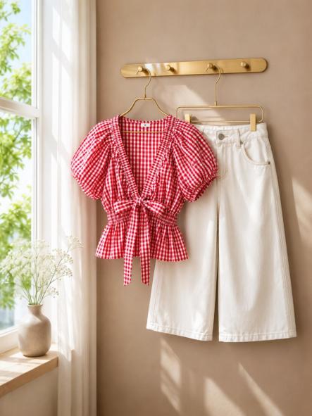 Top Peplum Vichy