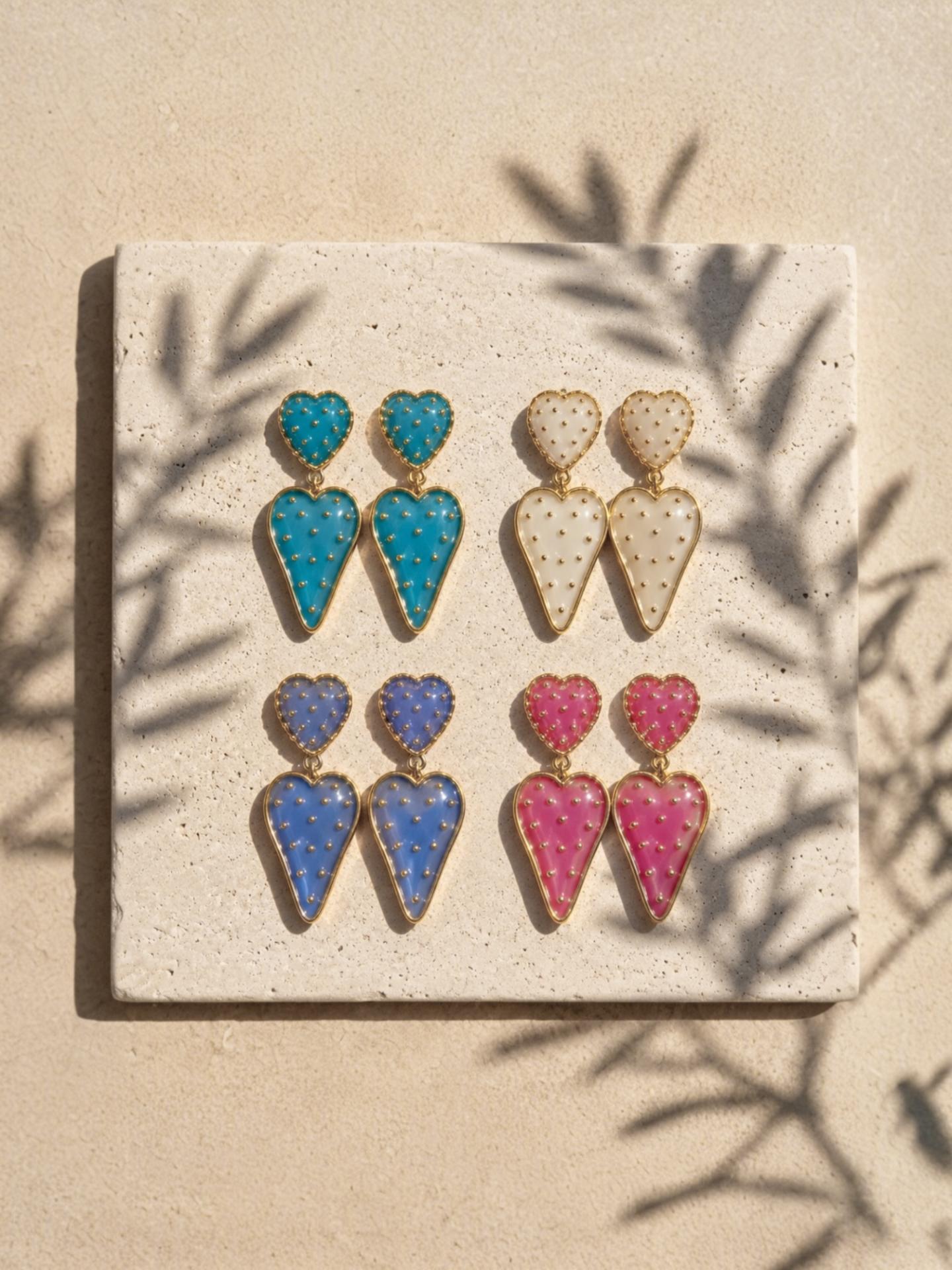 Pendientes Corazón Tachuelas
