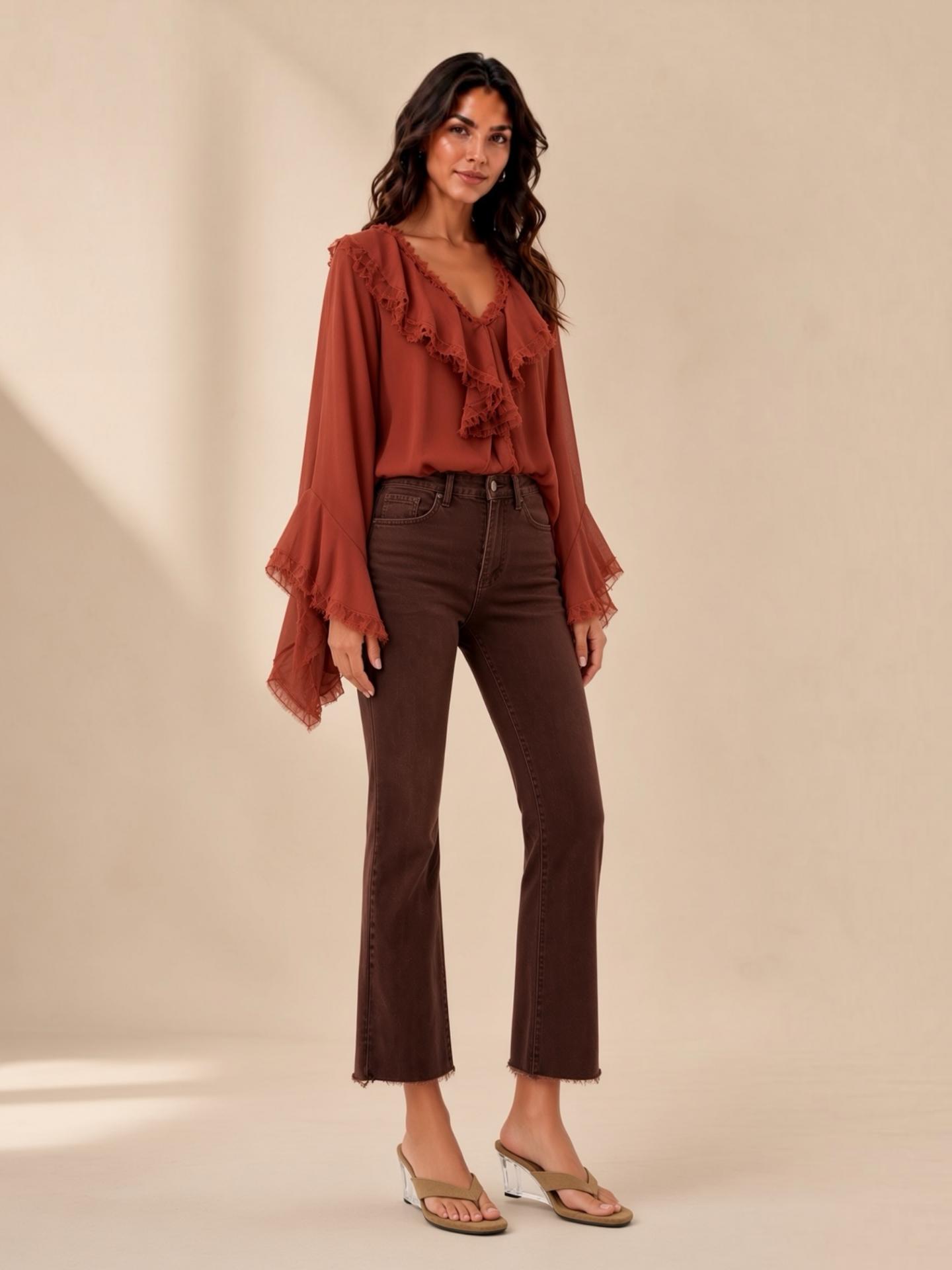 Jeans Faja Moldeadora Marrón