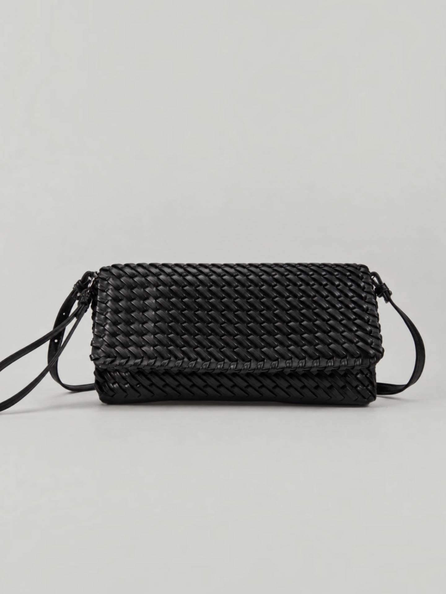 Bolso Trenzado Low Negro