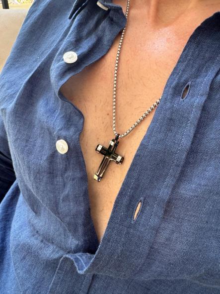Collar Cruz Negro [0]