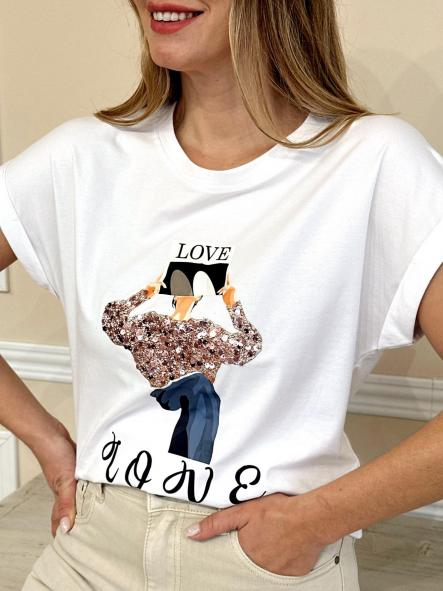 Camiseta Love Blanco