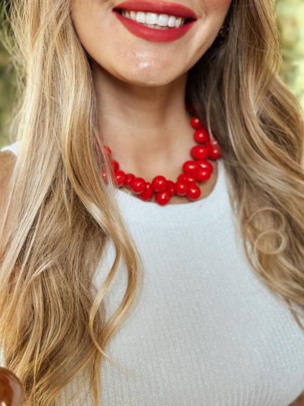 Collar Gotas Rojo 