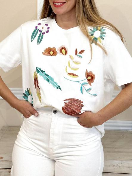 Camiseta Flower Blanco