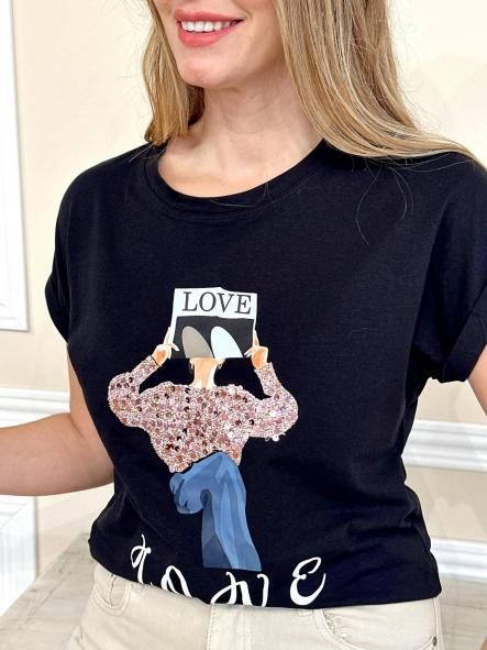 Camiseta Love Negro