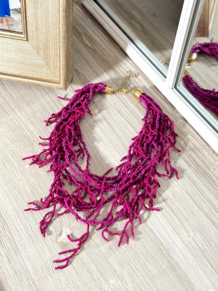 Collar Coral Largo Morado [0]