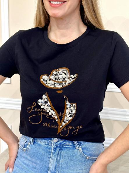 Camiseta Hat Negro