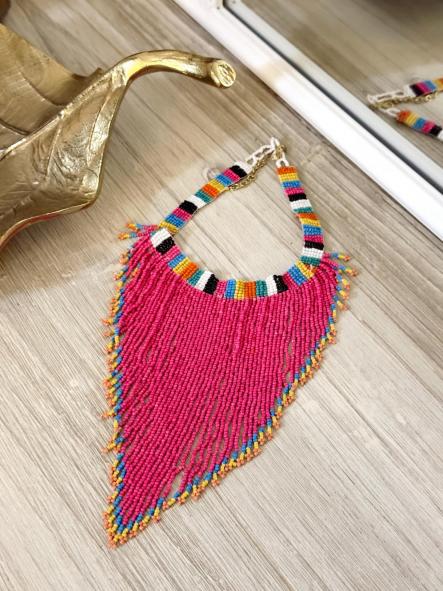 Collar Tribal Fucsia