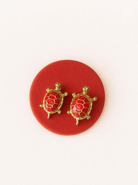 Pendientes Tortuga Rojo