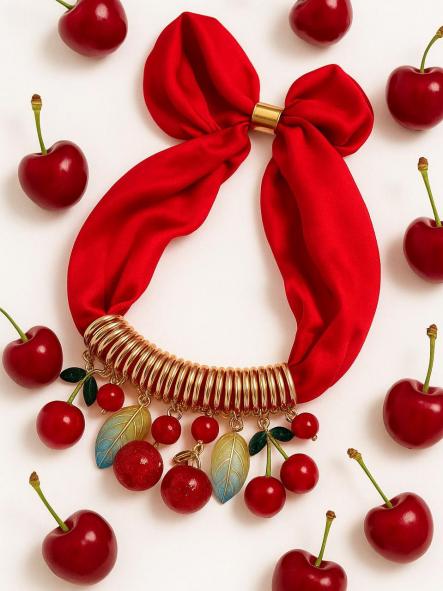 Collar Lazo Cerezas Rojo [0]