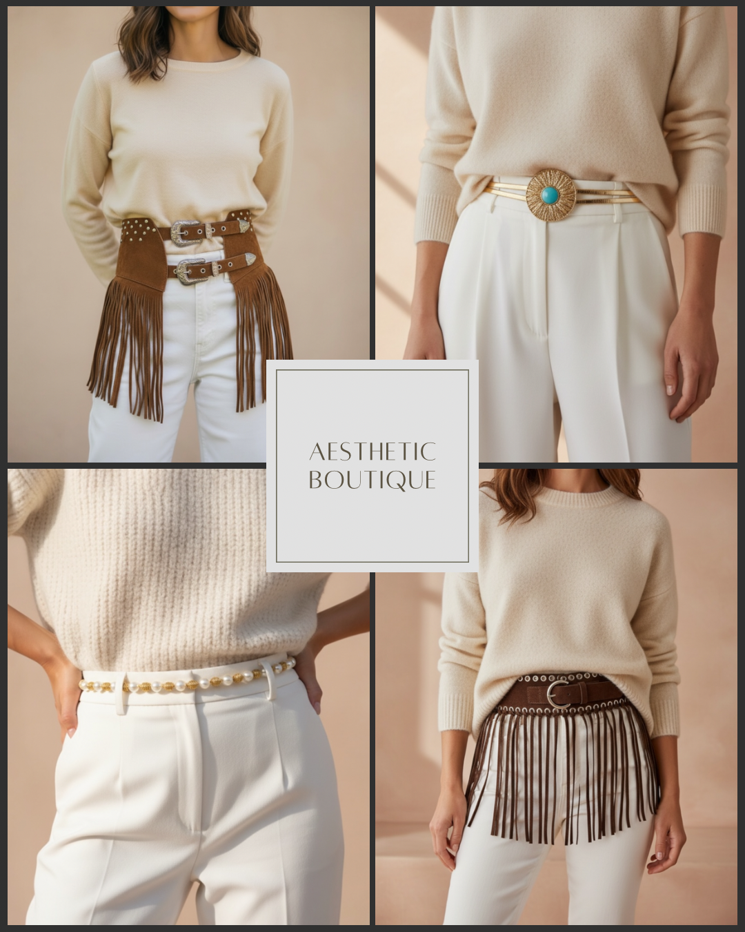 Grey Pink Neutral Pastel Elegant Aesthetic Clothing Boutique Photo Collage Instagram Post Portrait.png