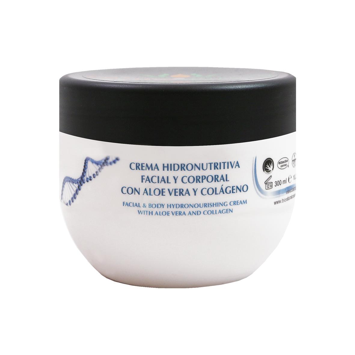 Crema hidronutritiva facial y corporal aloe-colágeno 300ml