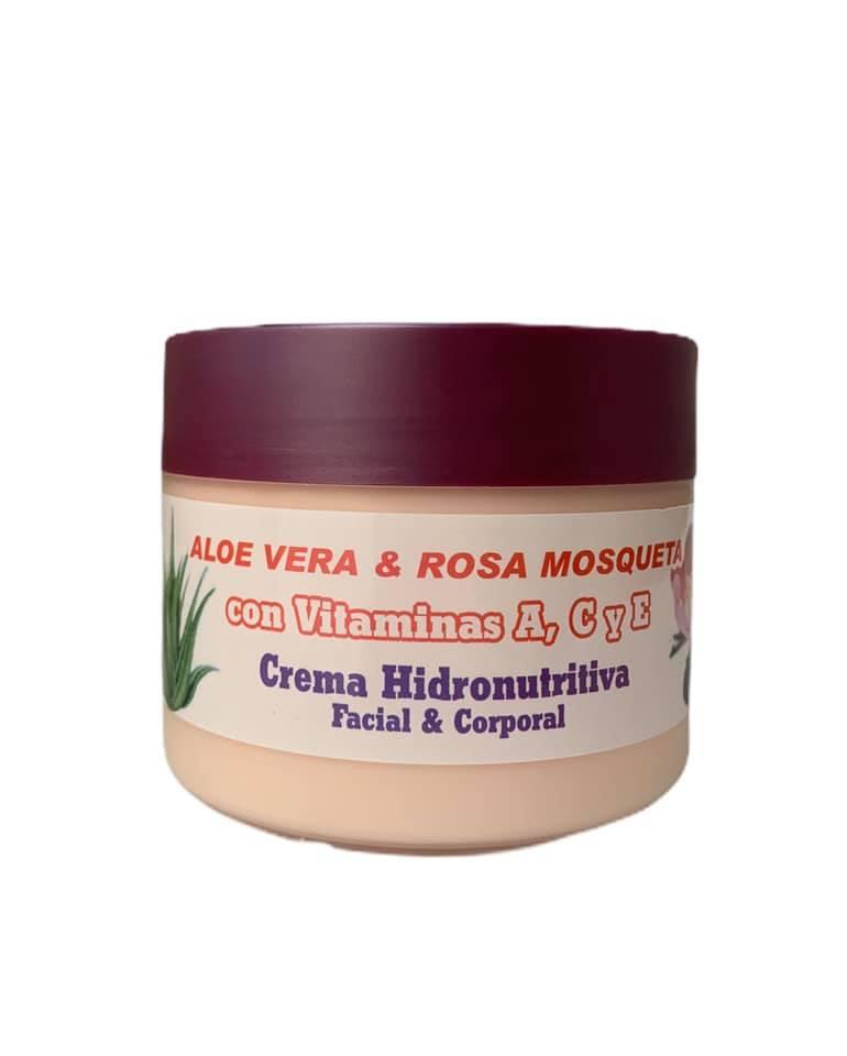 Crema hidro nutritiva facial y corporal con aloe vera y rosa mosqueta (250ml) 