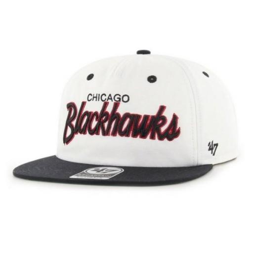 47 BRAND Gorra NHL Chicago Blackhawks Crosstown TT 47 Captain RF White [1]