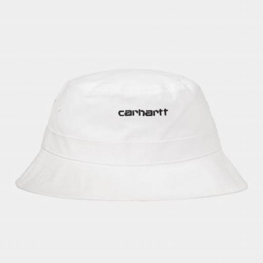 CARHARTT Bucket Script Hat White Black [1]