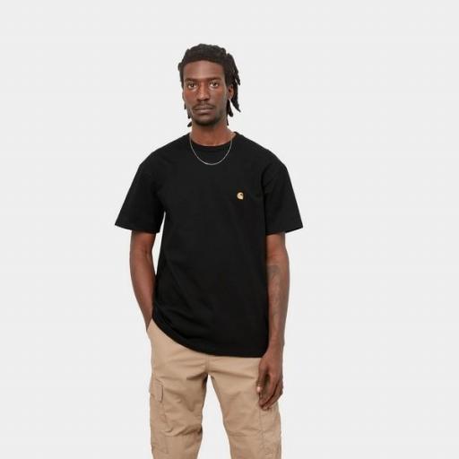 CARHARTT Camiseta S/S Chase Black Gold [1]