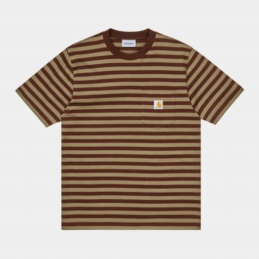 CARHARTT WIP Camiseta S/S Scotty Pocket T-Shirt Stripe Offroad Tanami [3]