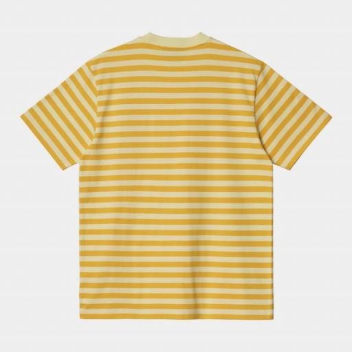 CARHARTT Camiseta S/S Scotty Pocket T-Shirt Stripe Popsicle Soft Yellow [1]