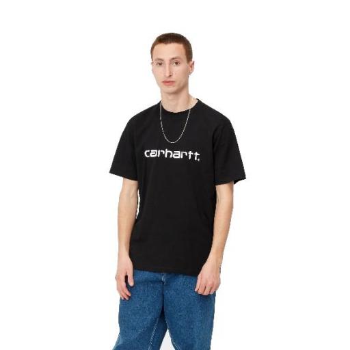 CARHARTT WIP Camiseta S/S Script T-Shirt Black White [0]