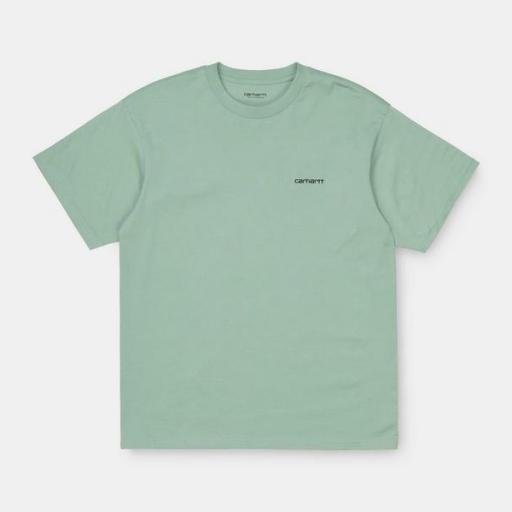 CARHARTT WIP Camiseta S/S Script Embroidery T-S Frosted Green Black [2]
