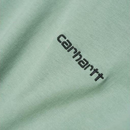 CARHARTT WIP Camiseta S/S Script Embroidery T-S Frosted Green Black [3]