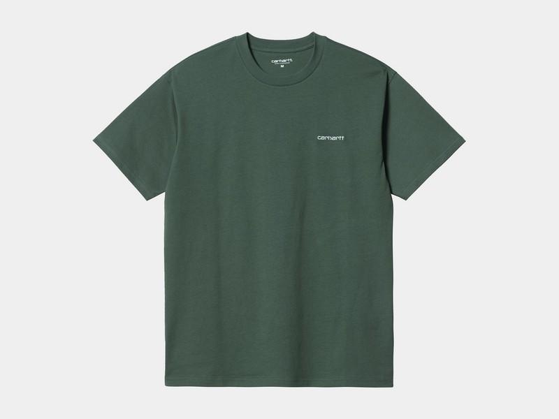 CARHARTT Camiseta S/S Script Embroidery T-S Hemlock Green White