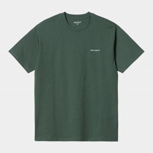 CARHARTT Camiseta S/S Script Embroidery T-S Hemlock Green White [0]