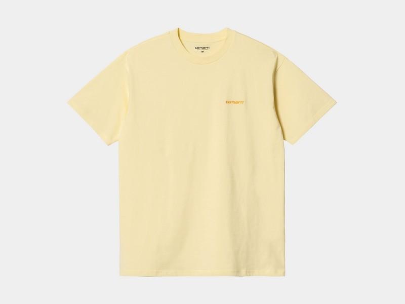 CARHARTT Camiseta S/S Script Embroidery T-S Hemlock Soft Yellow Popsicle