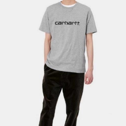 CARHARTT WIP Camiseta S/S Script Grey Heather Black [0]