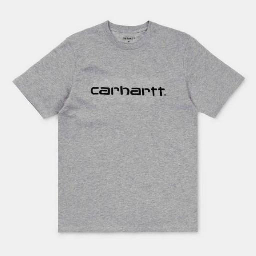 CARHARTT WIP Camiseta S/S Script Grey Heather Black [2]