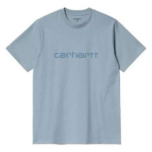 CARHARTT Camiseta S/S Script T-Shirt Frosted Blue Icy Water [2]
