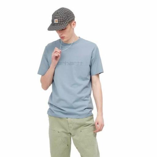 CARHARTT Camiseta S/S Script T-Shirt Frosted Blue Icy Water [0]