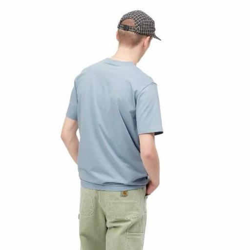 CARHARTT Camiseta S/S Script T-Shirt Frosted Blue Icy Water [1]