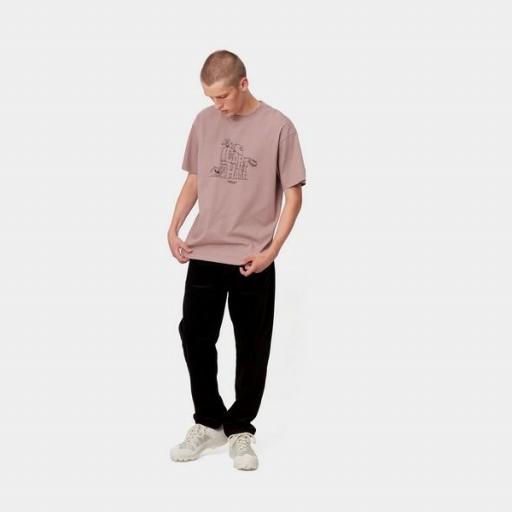 CARHARTT WIP Camiseta S/S Stoneage T-Shirt Earthy Pink Black [2]