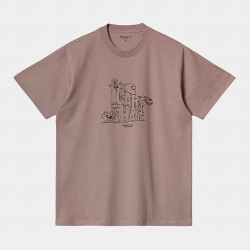 CARHARTT WIP Camiseta S/S Stoneage T-Shirt Earthy Pink Black [3]