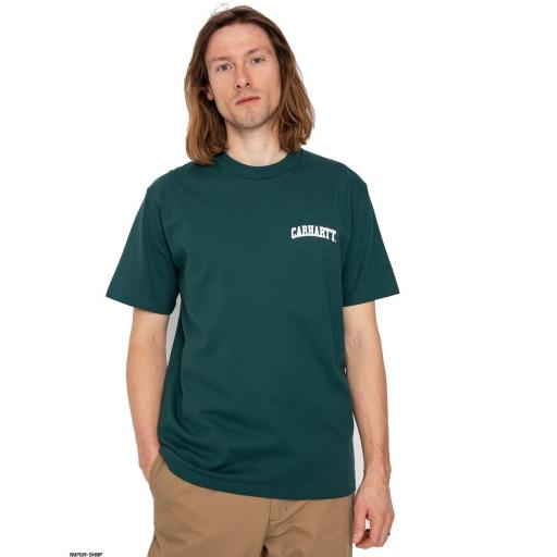 CARHARTT WIP Camiseta Hombre Hombre Hombre S/S University Botanic White Verde