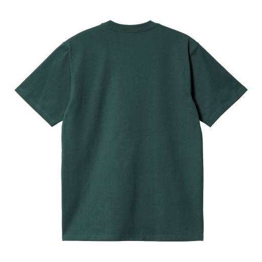 CARHARTT WIP Camiseta Hombre S/S University Script White Verde [3]