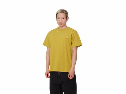 CARHARTT WIP Camiseta Hombre S/S American Script Golden Olive [0]