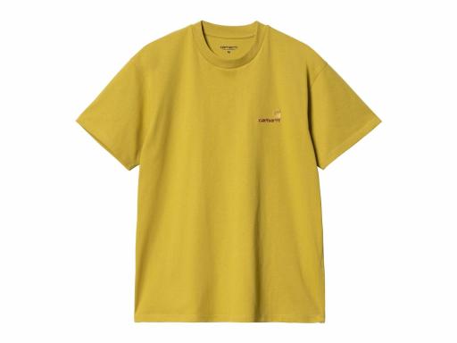 CARHARTT WIP Camiseta Hombre S/S American Script Golden Olive [3]