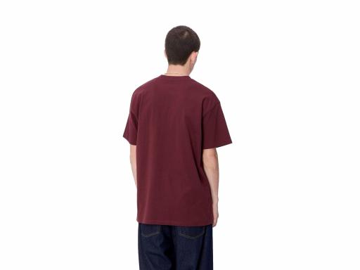 CARHARTT WIP Camiseta Hombre S/S American Script Malbec Granate [1]