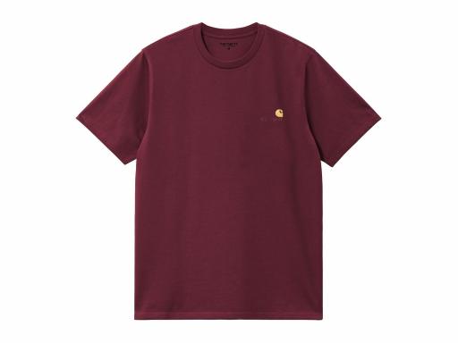 CARHARTT WIP Camiseta Hombre S/S American Script Malbec Granate [3]