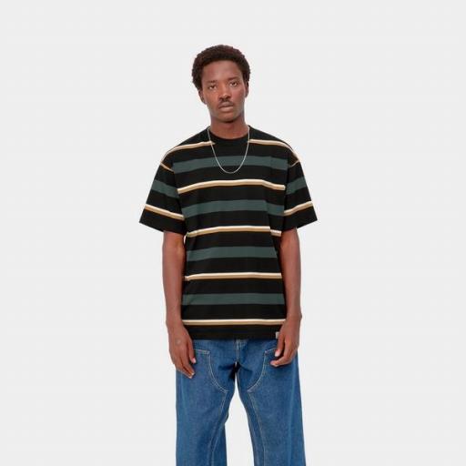 CARHARTT WIP Camiseta S/S Bowman T-Shirt Stripe Juniper [1]