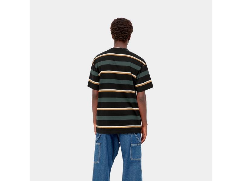 CARHARTT WIP Camiseta S/S Bowman T-Shirt Stripe Juniper