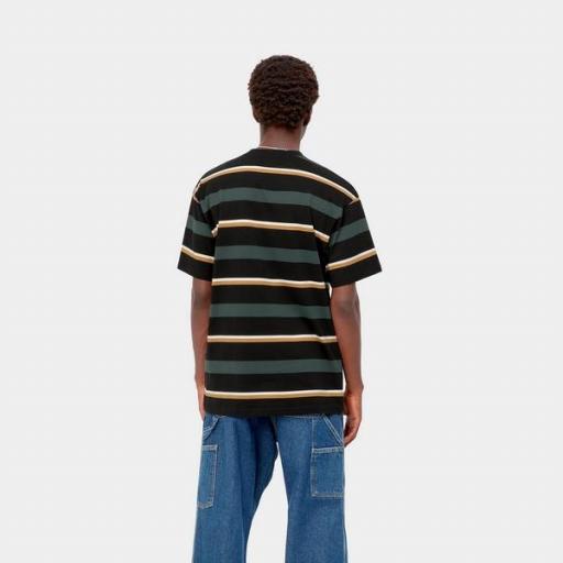CARHARTT WIP Camiseta S/S Bowman T-Shirt Stripe Juniper [0]
