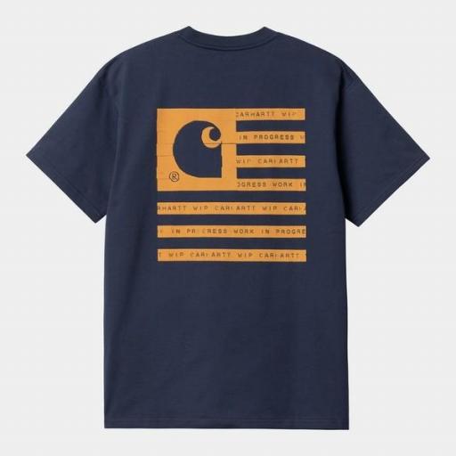 CARHARTT WIP Camiseta S/S Label State Flag T-Shirt Enzian Ochre [2]