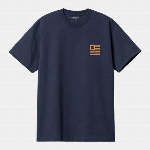 CARHARTT WIP Camiseta S/S Label State Flag T-Shirt Enzian Ochre [3]