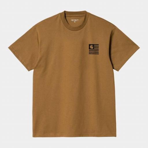 CARHARTT WIP Camiseta S/S Label State Flag T-Shirt Hamilton Brown Black [3]