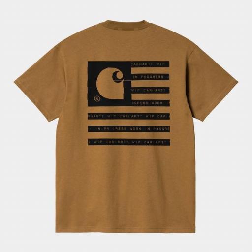 CARHARTT WIP Camiseta S/S Label State Flag T-Shirt Hamilton Brown Black [2]