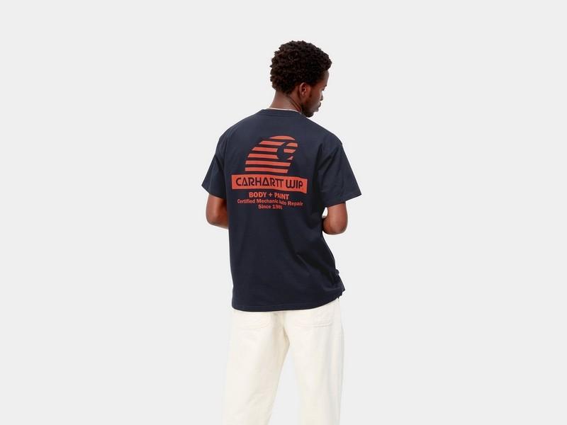 CARHARTT WIP Camiseta S/S Mechanic Dark Navy Brick