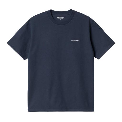 CARHARTT WIP Camiseta S/S Script Embroidery Blue White Azul [3]